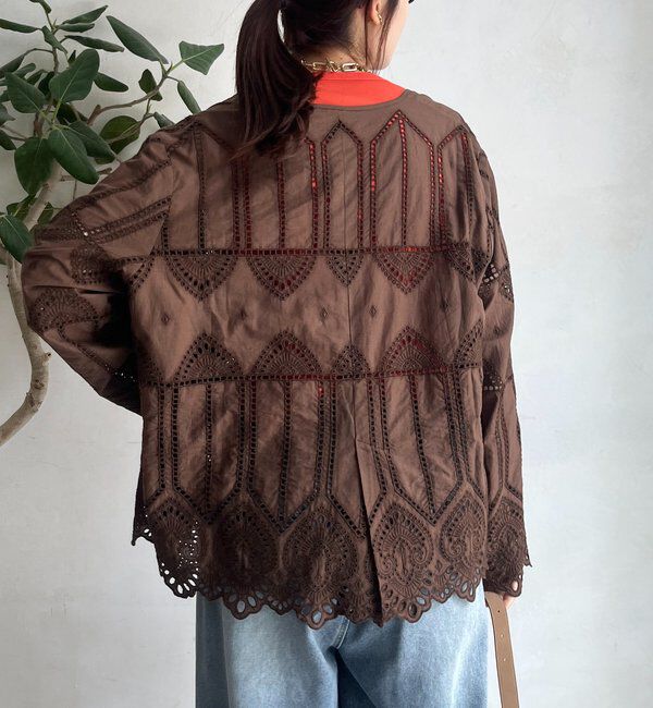  「刺繍レースカーディガン」|シャツ・ブラウス|