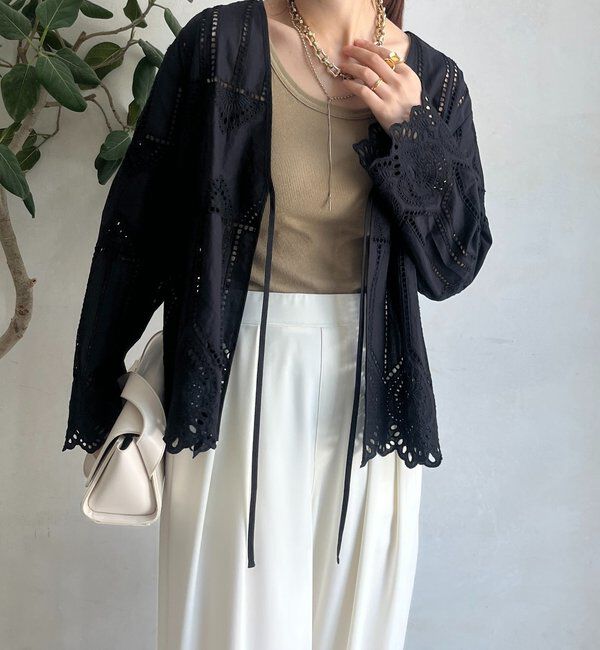  「刺繍レースカーディガン」|シャツ・ブラウス|