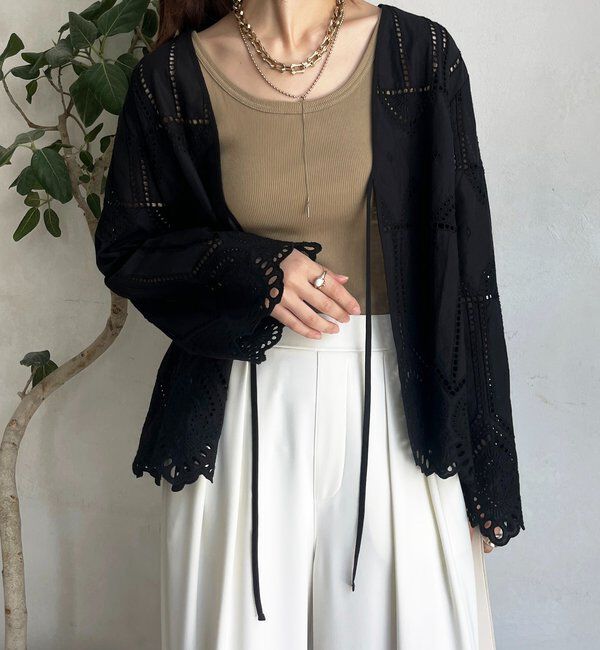  「刺繍レースカーディガン」|シャツ・ブラウス|