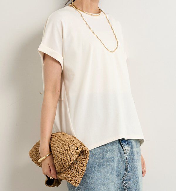  「《UVカット・速乾・夏に快適◎》冷感プレーティング天竺カットソー」|Tシャツ・カットソー|ホワイト