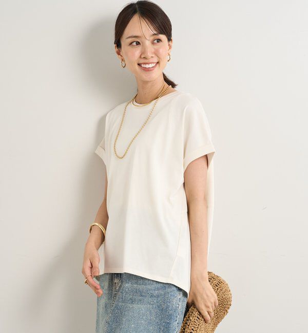  「《UVカット・速乾・夏に快適◎》冷感プレーティング天竺カットソー」|Tシャツ・カットソー|