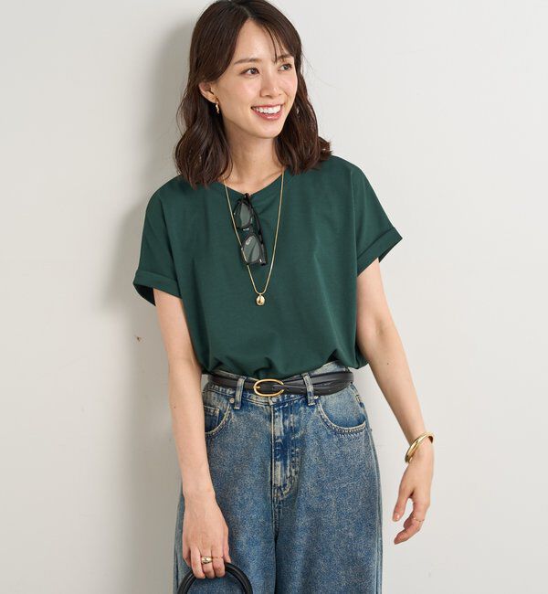  「《UVカット・速乾・夏に快適◎》冷感プレーティング天竺カットソー」|Tシャツ・カットソー|