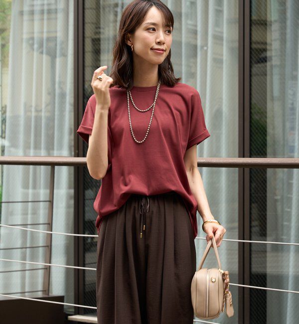  「《UVカット・速乾・夏に快適◎》冷感プレーティング天竺カットソー」|Tシャツ・カットソー|