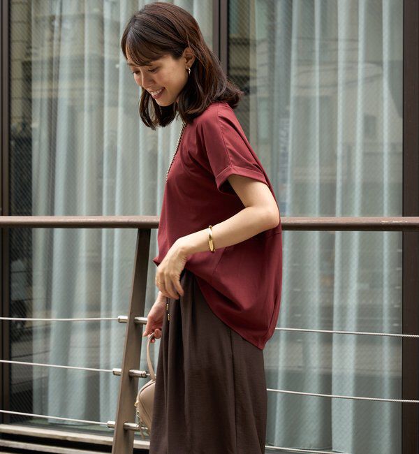  「《UVカット・速乾・夏に快適◎》冷感プレーティング天竺カットソー」|Tシャツ・カットソー|