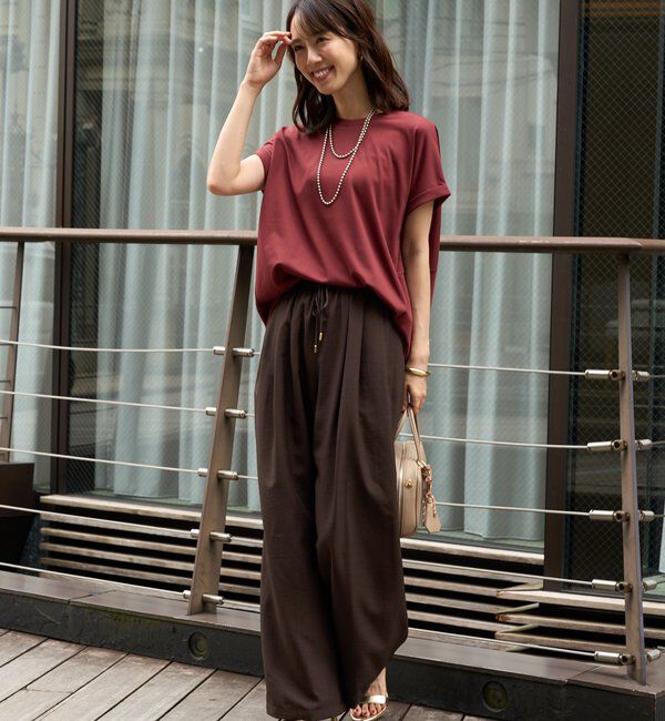  「《UVカット・速乾・夏に快適◎》冷感プレーティング天竺カットソー」|Tシャツ・カットソー|