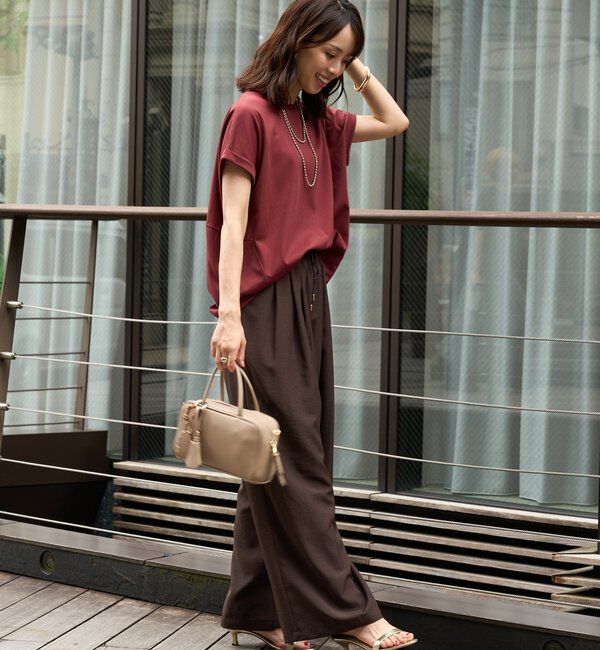  「《UVカット・速乾・夏に快適◎》冷感プレーティング天竺カットソー」|Tシャツ・カットソー|