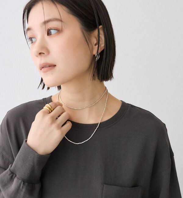  「【コーデが華やぐ】ヘマタイトロングネックレス」|リング|