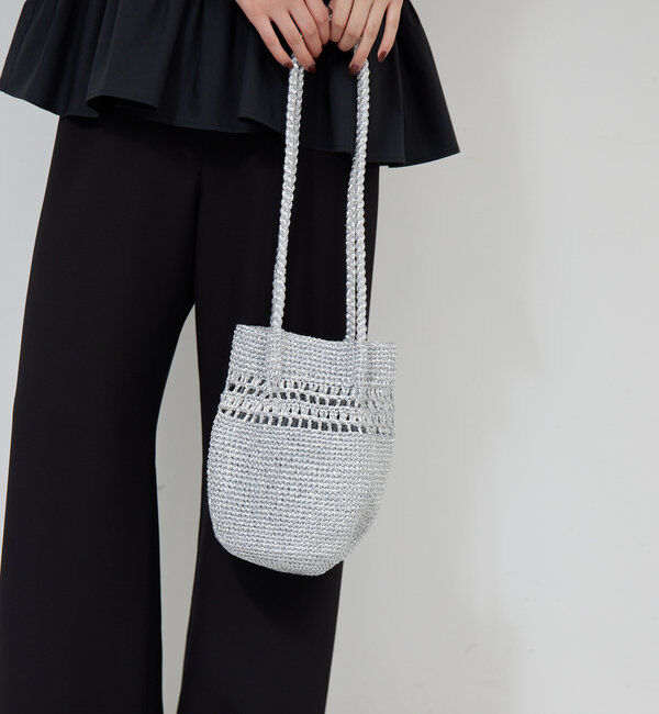  「【2.718】コードメッシュバッグ」|トートバッグ|シルバー