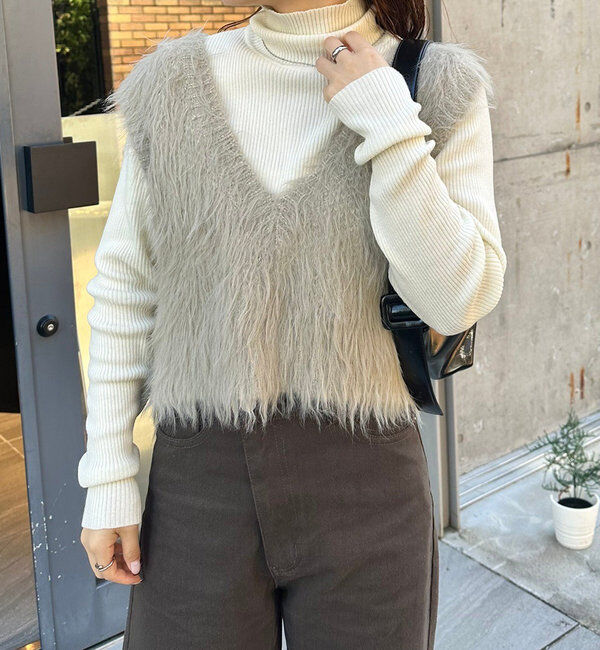  「ラメシャギーニットベスト」|ニット・セーター|