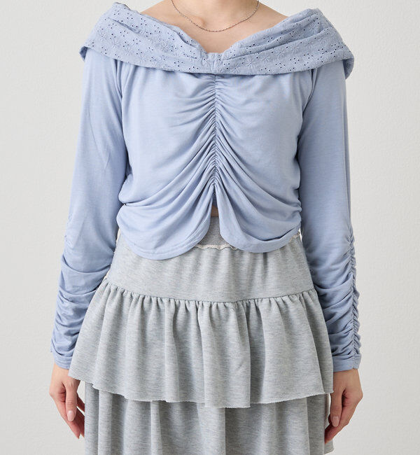  「[mline]コットンレースオフショルＴ」|Tシャツ・カットソー|