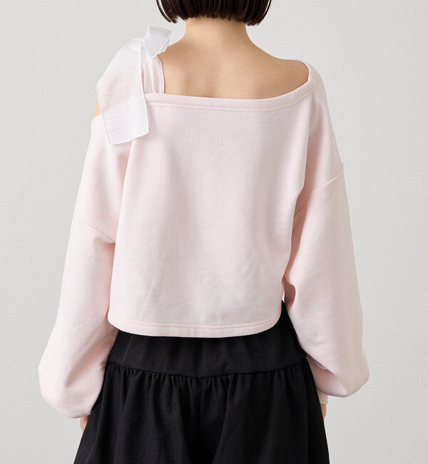  「[mline]ショルダーリボンスウェット」|Tシャツ・カットソー|