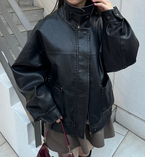  「【SNS総再生回数300万回突破！】フェイクレザーミドルルーズジャケット」|その他|