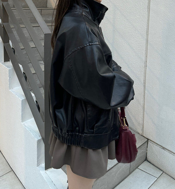  「【SNS総再生回数300万回突破！】フェイクレザーミドルルーズジャケット」|その他|