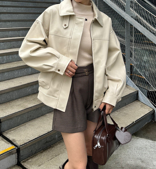  「【SNS総再生回数300万回突破！】フェイクレザーミドルルーズジャケット」|その他|