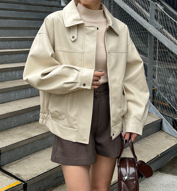  「【SNS総再生回数300万回突破！】フェイクレザーミドルルーズジャケット」|その他|