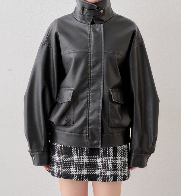  「【SNS総再生回数300万回突破！】フェイクレザーミドルルーズジャケット」|その他|