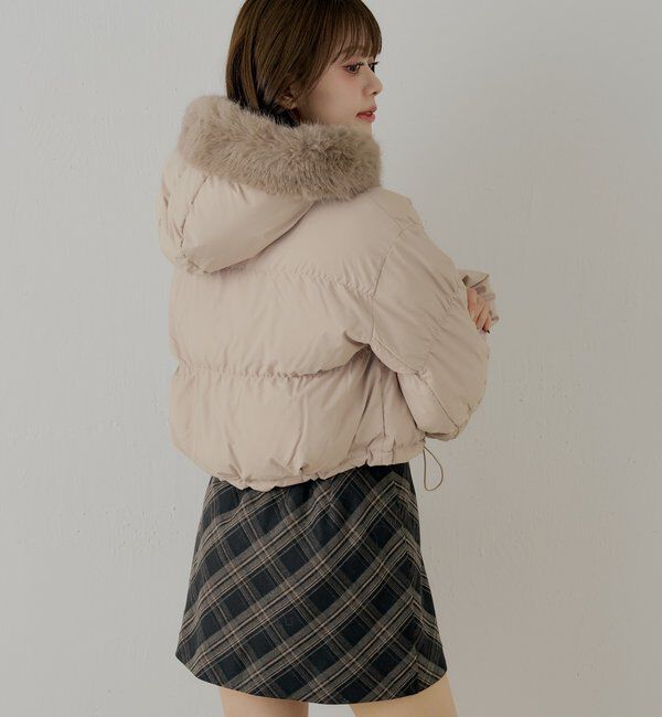  「ショート丈ファーフード中綿ブルゾン」|その他|