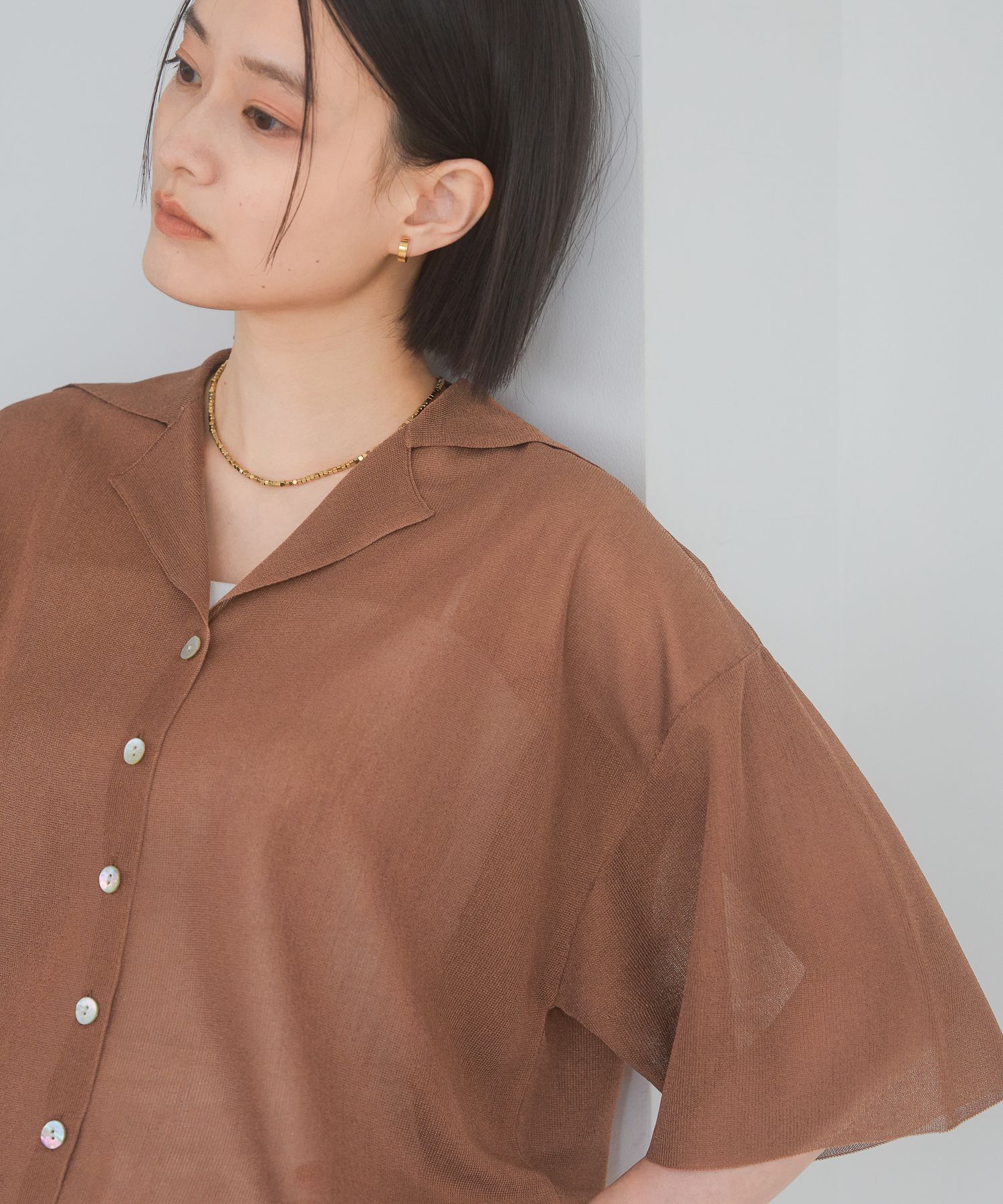 A part by 「シアーカイキンニットカーディガン」|ニット・セーター|ブラウン