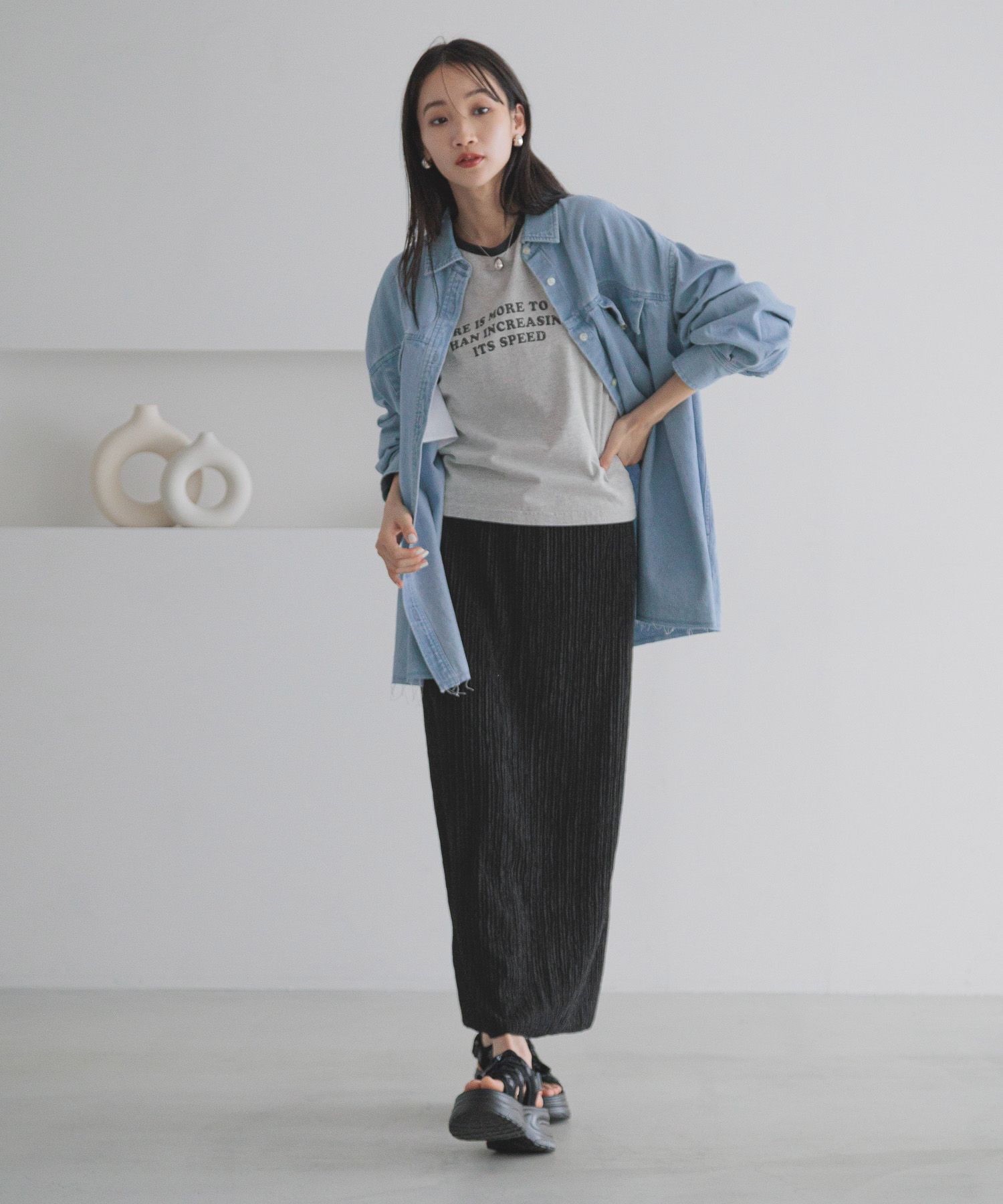 LOWRYS FARM「ジャガードプリーツスカート」|スカート|