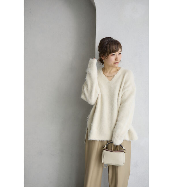 Rouge vif「【一部店舗限定】 　シャギーフォルムVネックニット」|ニット・セーター|