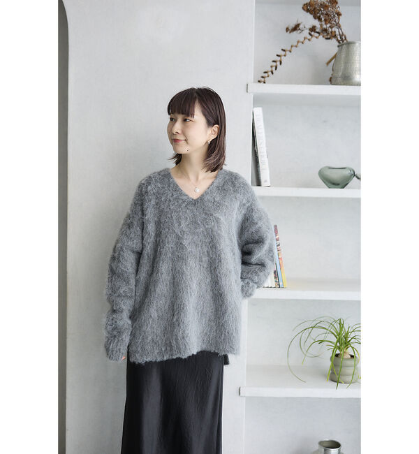 Rouge vif「【一部店舗限定】 　シャギーフォルムVネックニット」|ニット・セーター|