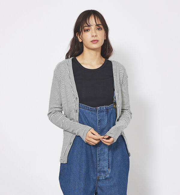 Rouge vif「【Robert P. Miller】パネルリブ Vネックカーディガン / カット」|カーディガン|