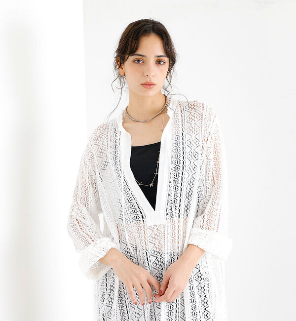 Rouge vif「【Le Melange/ル・メランジュ】レースマキシドレス【WEB限定】」|ワンピース|