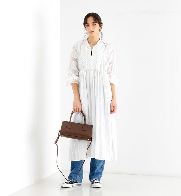 Rouge vif「【Le Melange/ル・メランジュ】カットドビースドレス / スキッパーワン」|ワンピース|