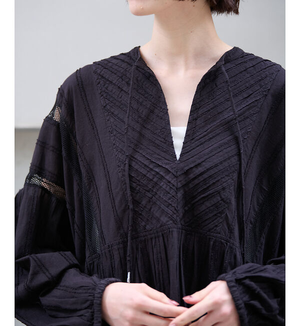 Rouge vif「【Le Melange/ル・メランジュ】カットドビースドレス / スキッパーワン」|ワンピース|