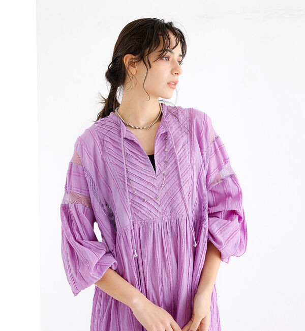 Rouge vif「【Le Melange/ル・メランジュ】カットドビースドレス / スキッパーワン」|ワンピース|