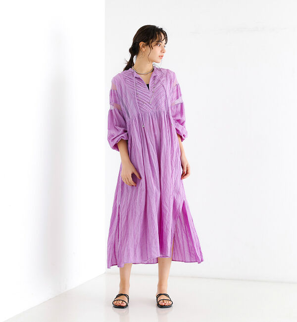 Rouge vif「【Le Melange/ル・メランジュ】カットドビースドレス / スキッパーワン」|ワンピース|