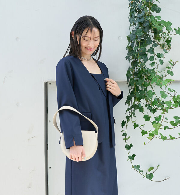 Rouge vif「【一部店舗限定】【2点セット】シングルジャケット&times;キャミワンピSET」|ノーカラージャケット|