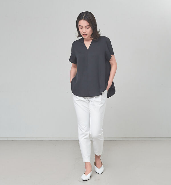 qualite「コットンリネン2WAYストレッチタックパンツ」|その他|