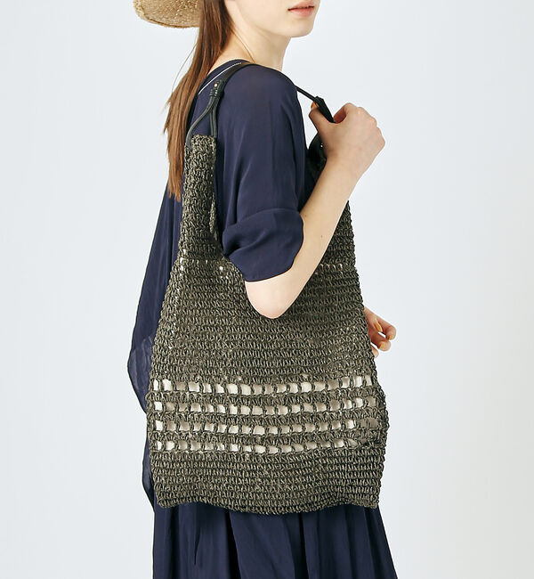 LOWELL things「●SOEUR/ペーパーマルシェ２WAYトートBAG」|トートバッグ|カーキ