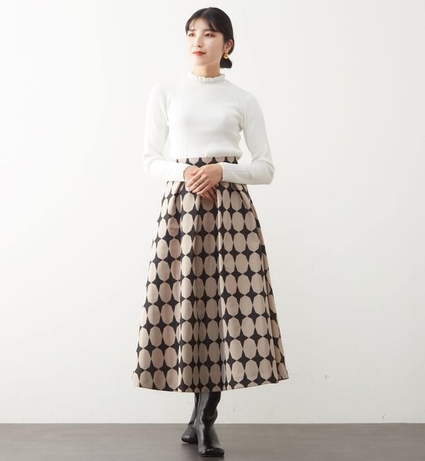  「ミニフリルネックリブトップス」|ニット・セーター|