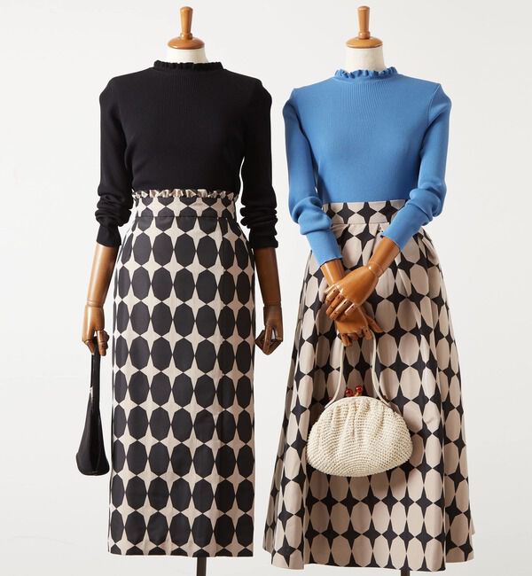  「ミニフリルネックリブトップス」|ニット・セーター|