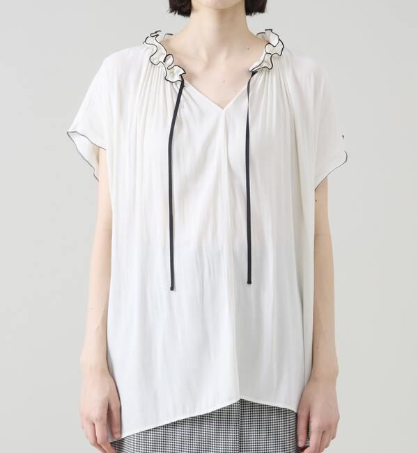 TIARA「バイカラーメローブラウス」|シャツ・ブラウス|