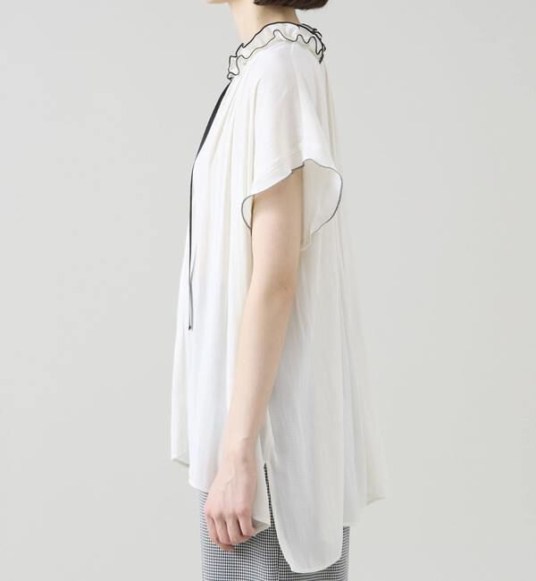 TIARA「バイカラーメローブラウス」|シャツ・ブラウス|