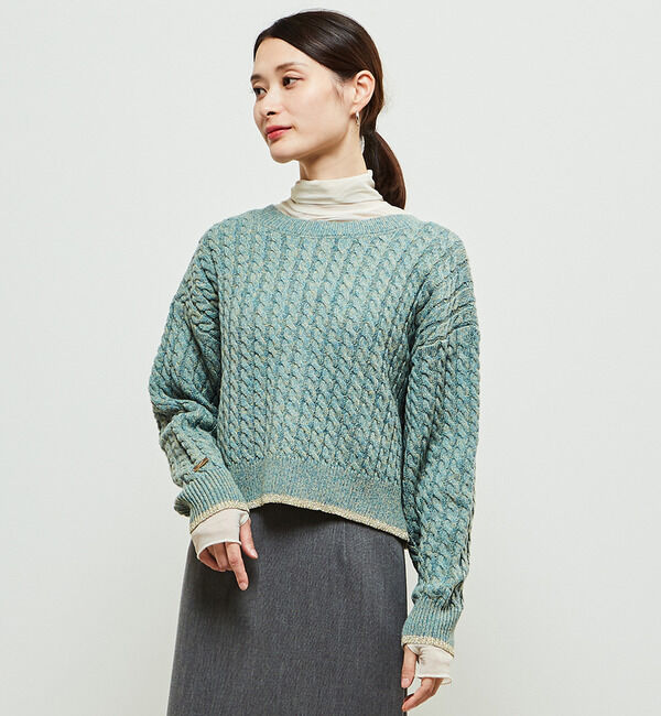 Soffitto「2WAYケーブルニットカーディガン」|カーディガン|グリーン系その他