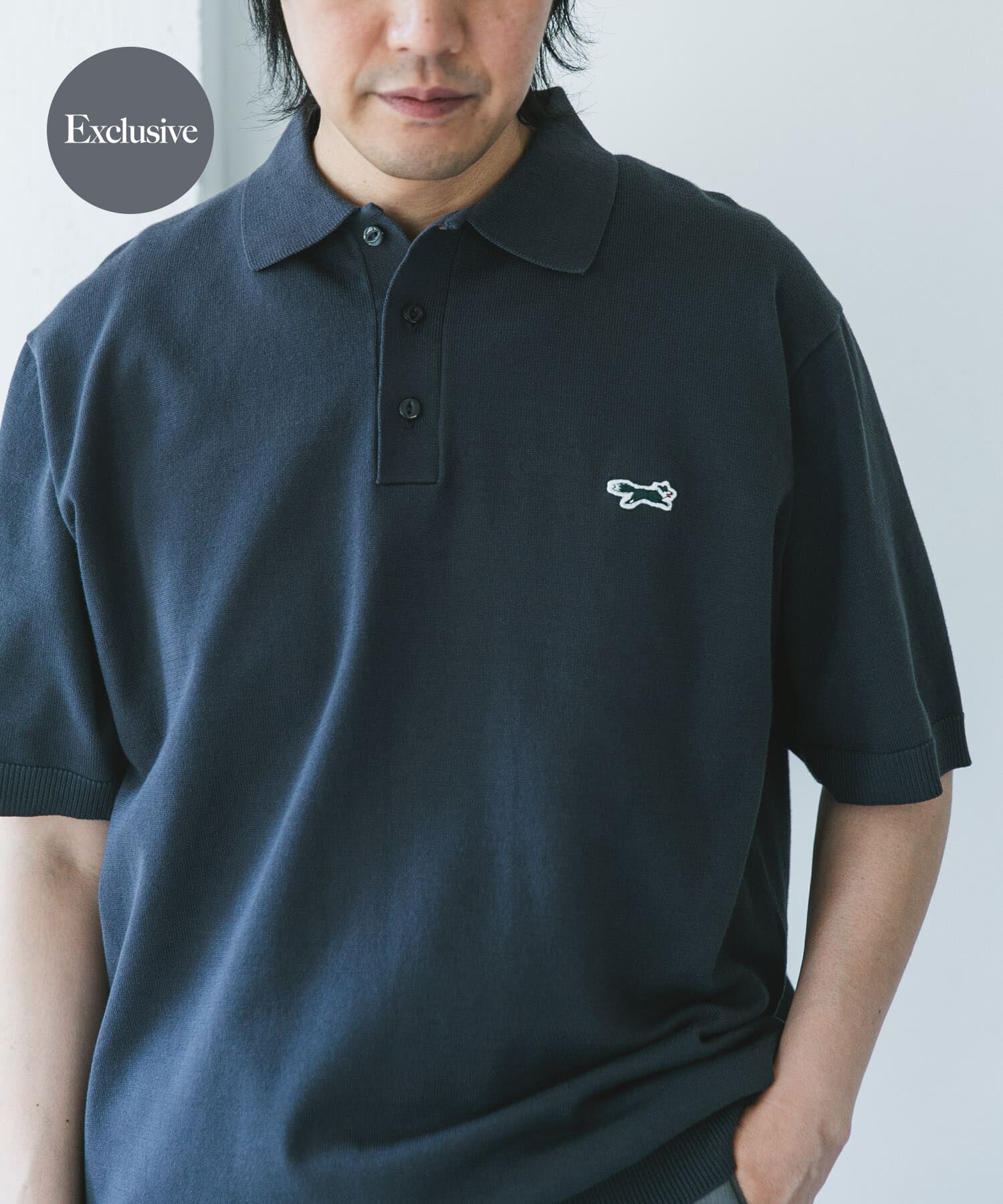 URBAN RESEARCH DOORS「『XLサイズ/WEB限定』『別注』PENNEYS&times;DOORS　THE FOX ハイゲージ ニットポロ」|ポロシャツ|グレー