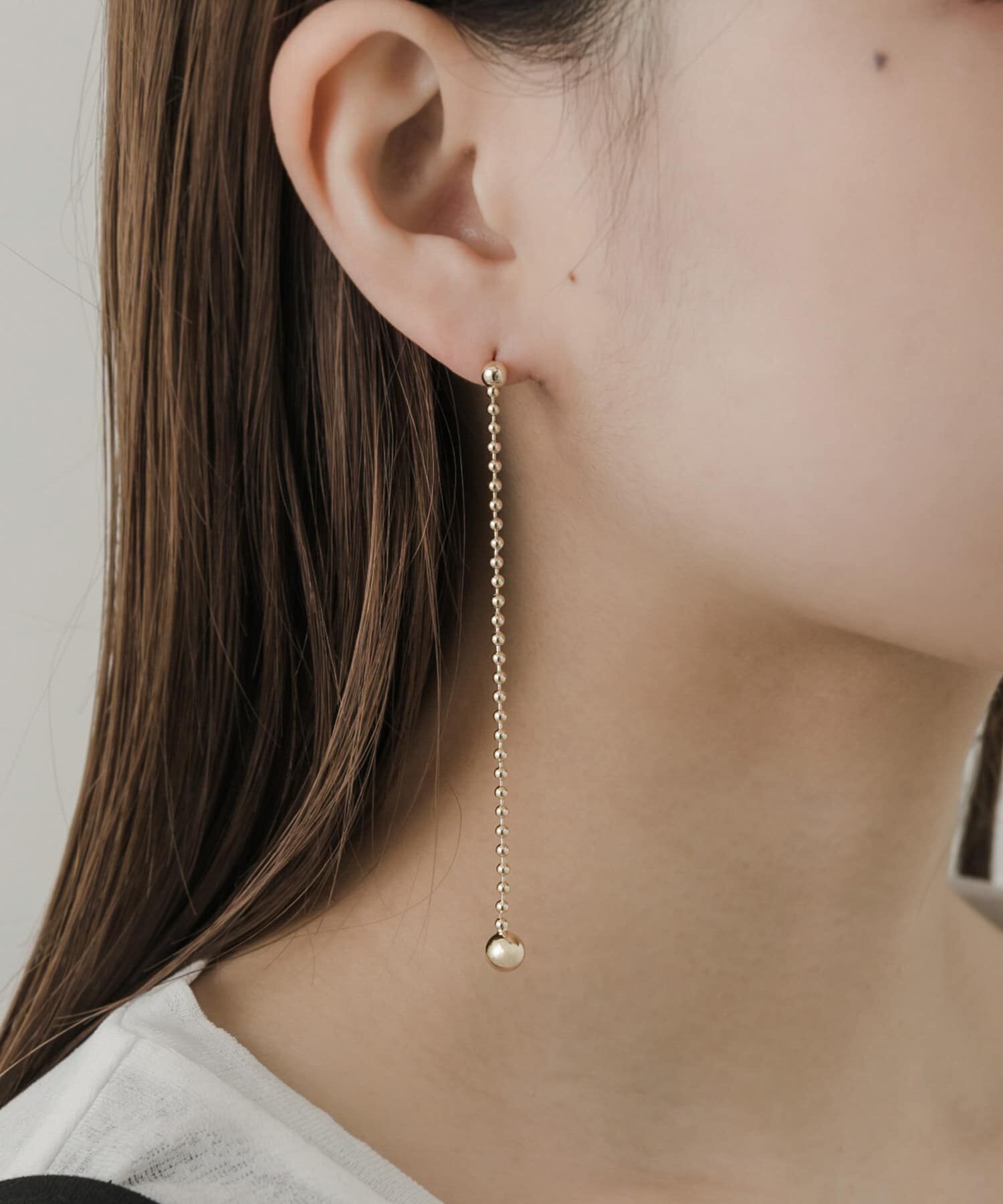 SMELLY「ボールチェーンロングピアス」|ピアス|