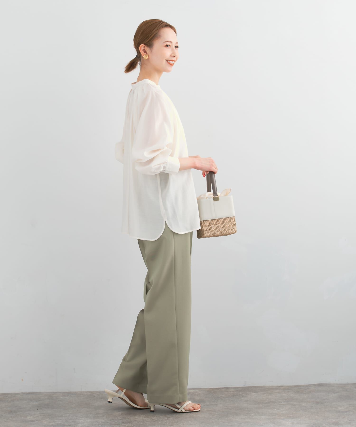 URBAN RESEARCH ROSSO「ランダムタックセミシアーブラウス」|シャツ・ブラウス|