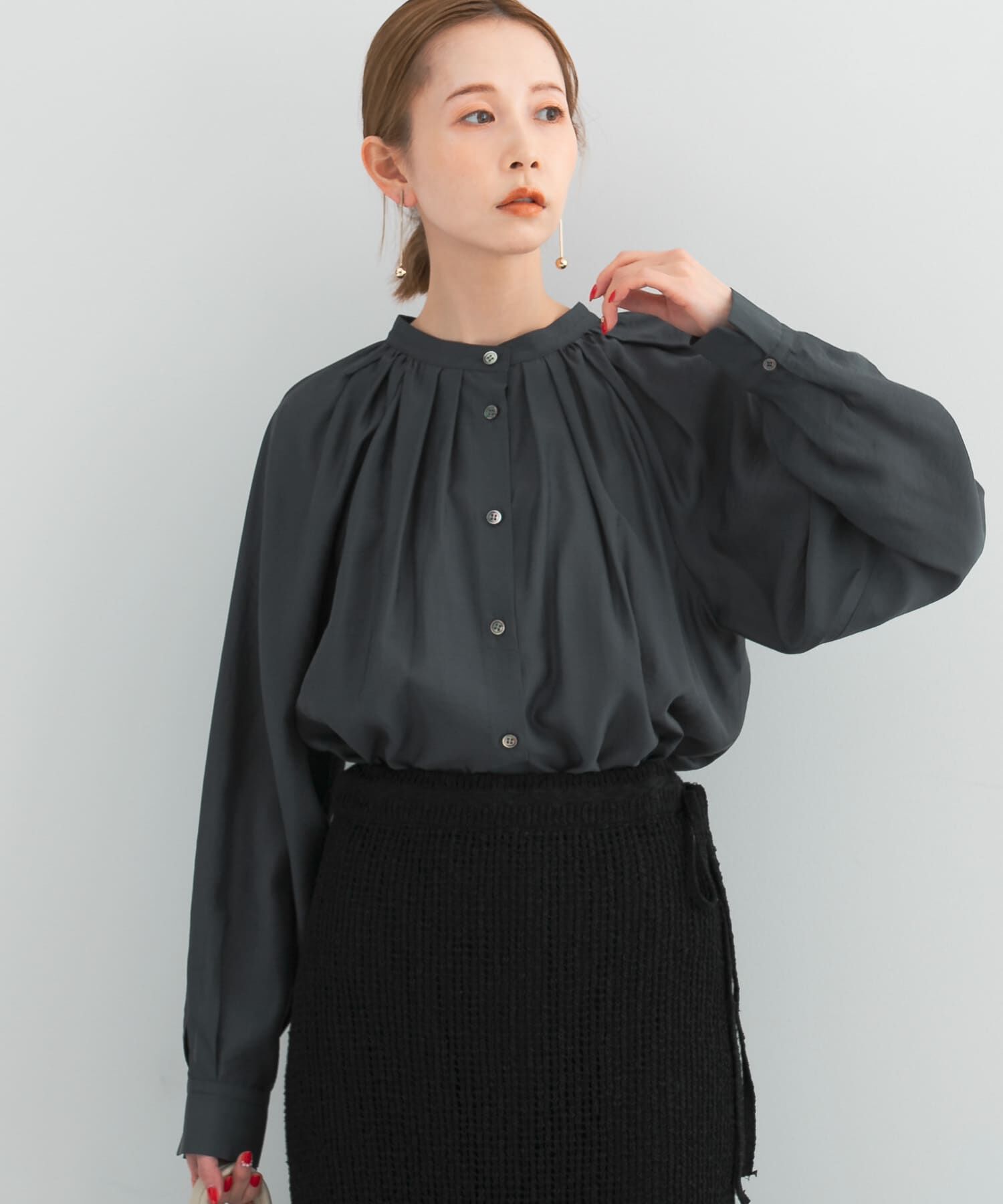 URBAN RESEARCH ROSSO「ランダムタックセミシアーブラウス」|シャツ・ブラウス|