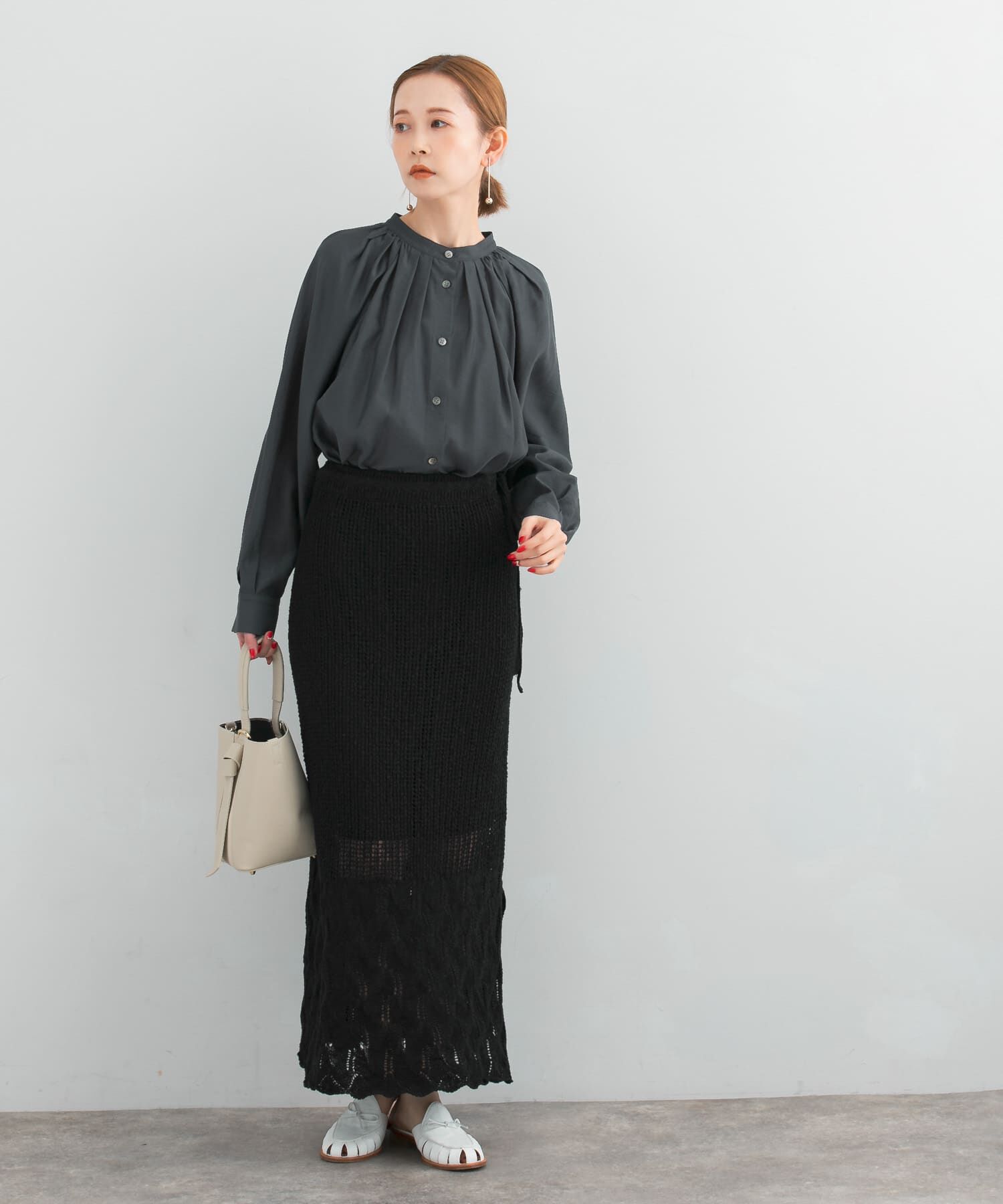 URBAN RESEARCH ROSSO「ランダムタックセミシアーブラウス」|シャツ・ブラウス|