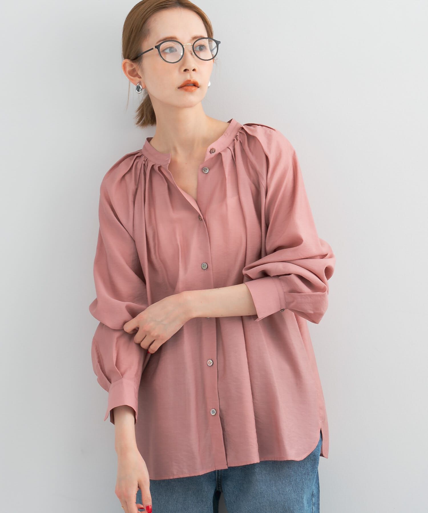 URBAN RESEARCH ROSSO「ランダムタックセミシアーブラウス」|シャツ・ブラウス|