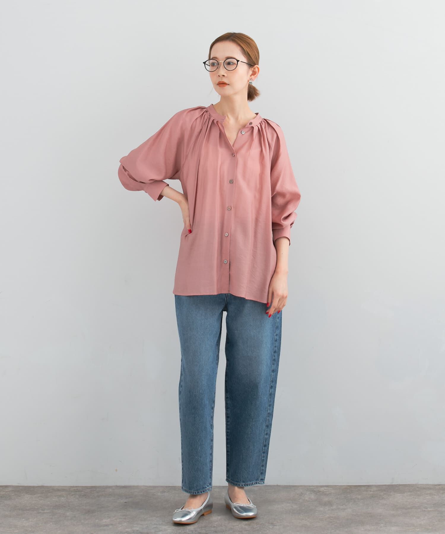 URBAN RESEARCH ROSSO「ランダムタックセミシアーブラウス」|シャツ・ブラウス|