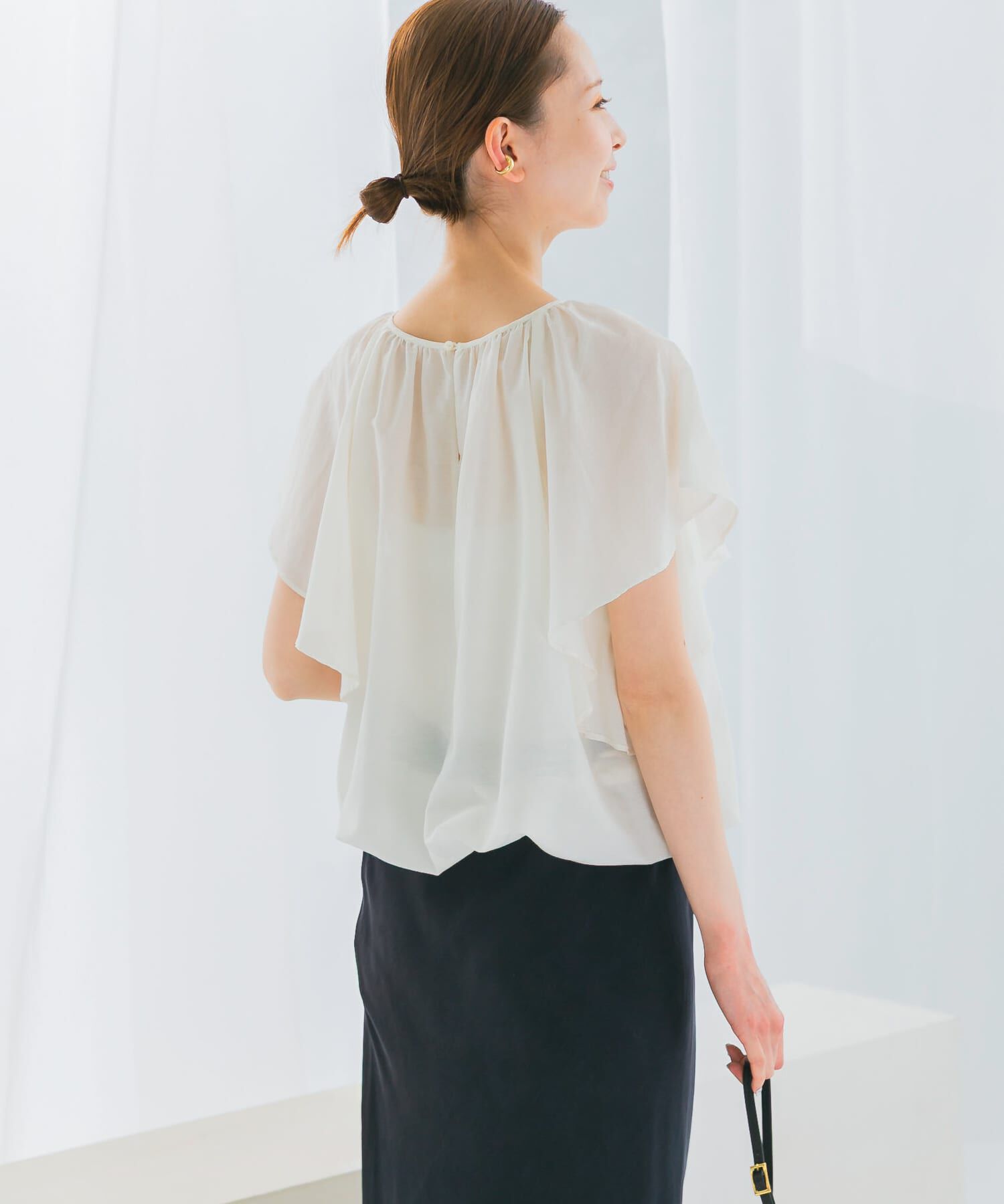 URBAN RESEARCH ROSSO「コットンシルクフレアスリーブブラウス」|シャツ・ブラウス|