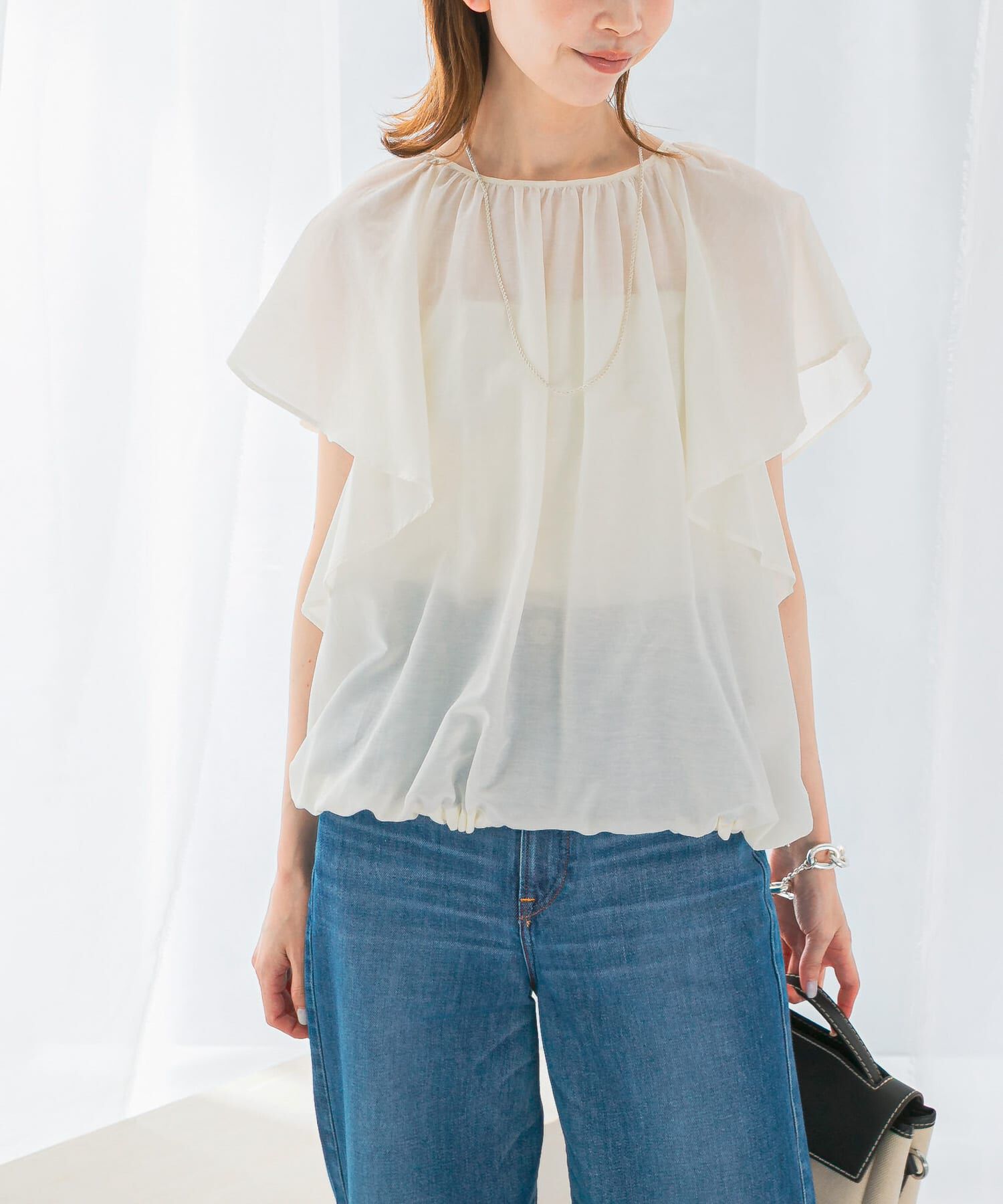 URBAN RESEARCH ROSSO「コットンシルクフレアスリーブブラウス」|シャツ・ブラウス|