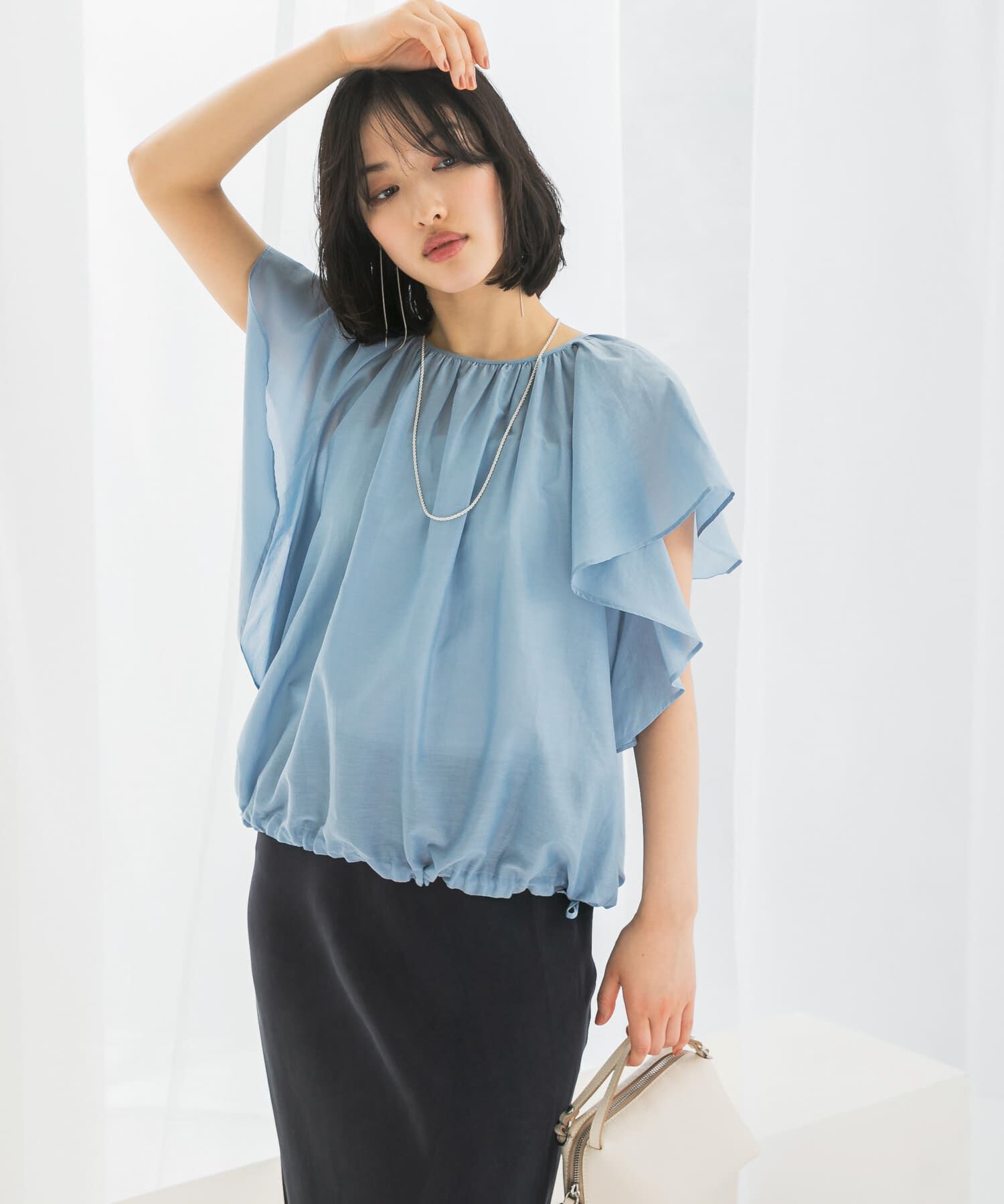 URBAN RESEARCH ROSSO「コットンシルクフレアスリーブブラウス」|シャツ・ブラウス|