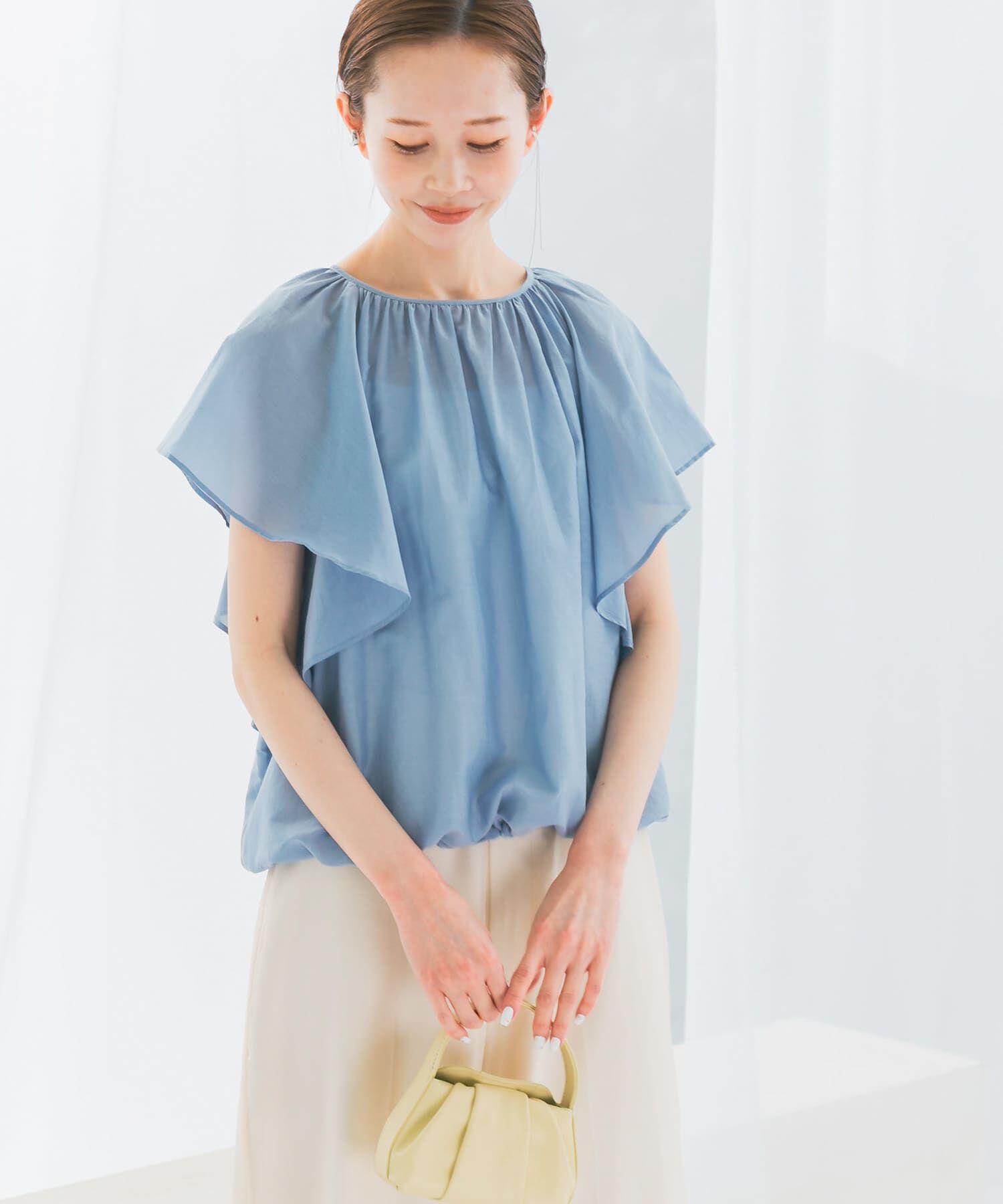 URBAN RESEARCH ROSSO「コットンシルクフレアスリーブブラウス」|シャツ・ブラウス|